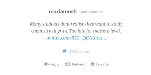 Ellie chemistry maths blog image Students dont realise Maria tweet