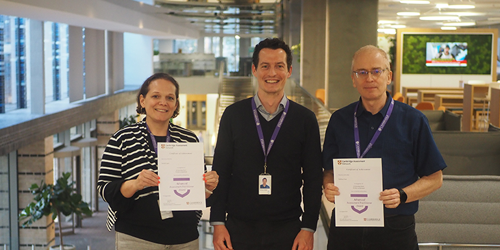 Matthew Dean and Rachel Logan receive their AAPA awards from Dr Simon Child