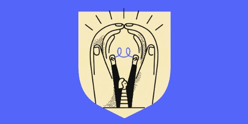 Colourful membership badge