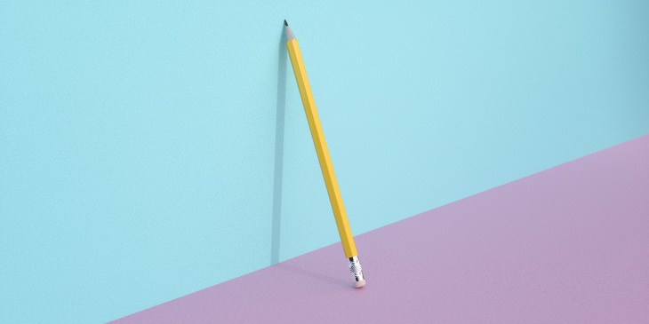 Abstract image of pencil on wall