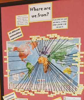 Simon Africa blog map in classroom