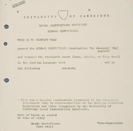 Special consideration blog certificate from internment camp image Special consideration blog certificate from internment camp image