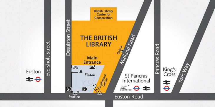 Map showing location of British Library