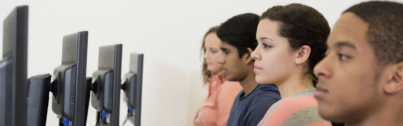 Students taking digital test