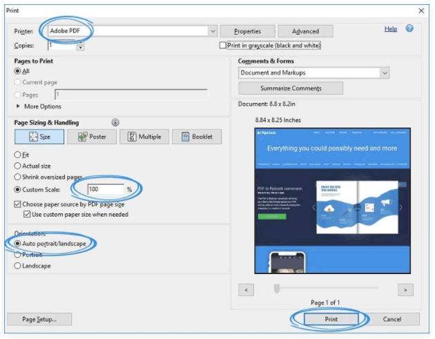 screenshot showing how to flatten a PDF