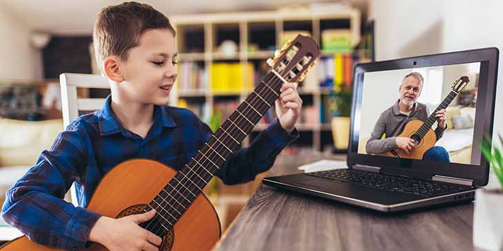 26-05-2021 - boy virtual guitar lesson - shape live - blog image