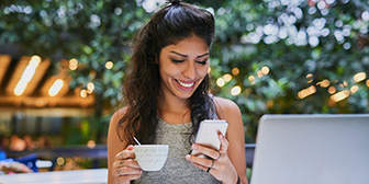 Woman using a tablet