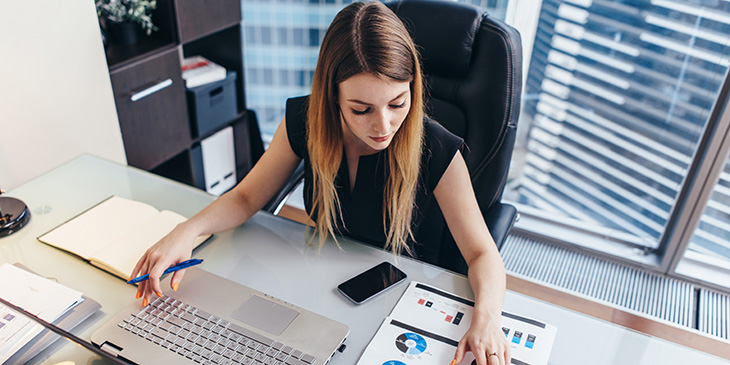 woman at desk