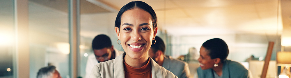 Confident woman smiling at the camera