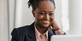 Woman using a laptop