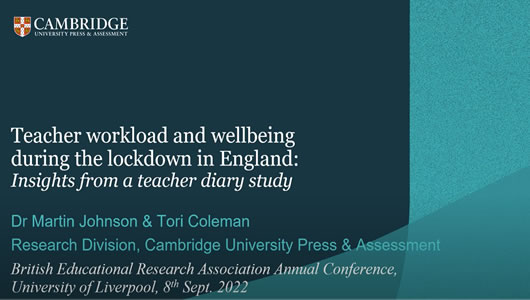 Teacher workload and wellbeing during the lockdown - BERA 2022